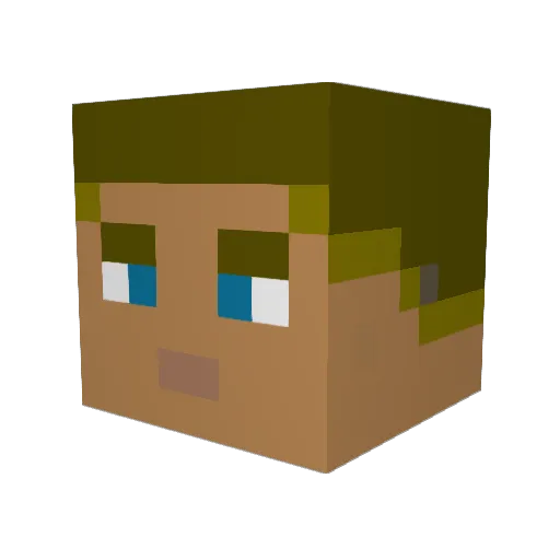 Pecate04 Minecraft avatar head, 3D render