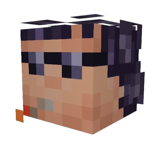 PeccaTux Minecraft avatar head, 3D render
