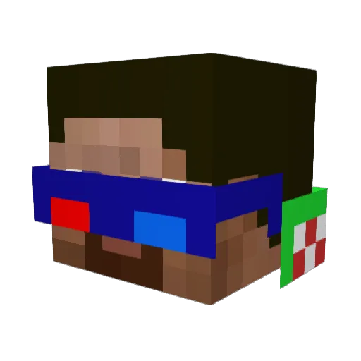 Pechenkin Minecraft avatar head, 3D render