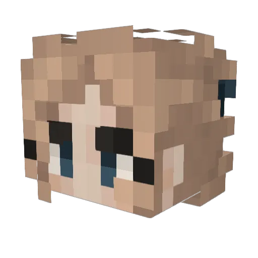 Pedalino Minecraft avatar head, 3D render