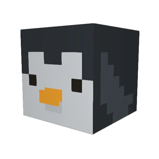 Pedguin101 Minecraft avatar head, 3D render