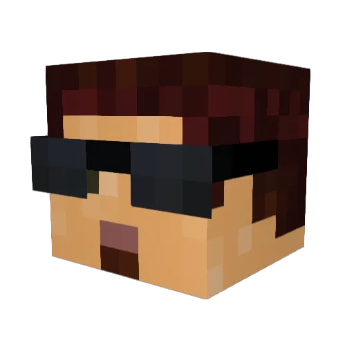 Pedler Minecraft avatar head, 3D render