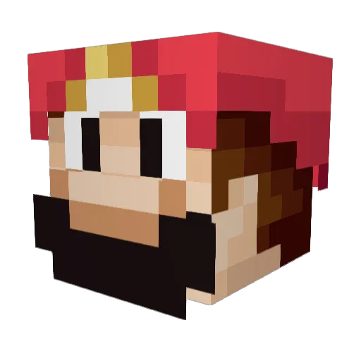 PedroBunda Minecraft avatar head, 3D render