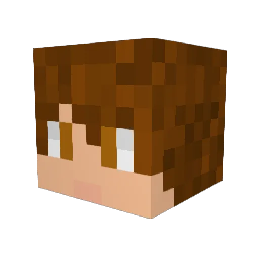 PedroPLCrafter Minecraft avatar head, 3D render