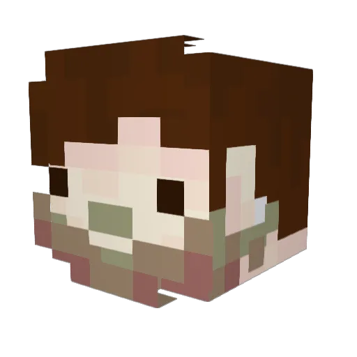 PedroTraf Minecraft avatar head, 3D render