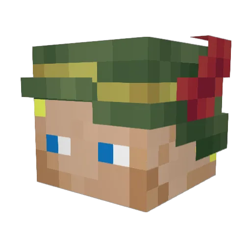 Pedrocam7 Minecraft avatar head, 3D render