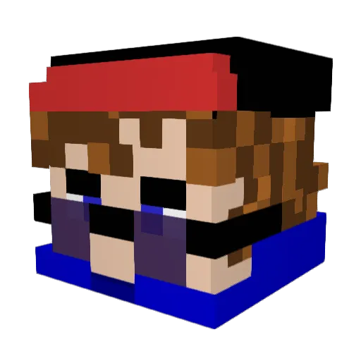 Pedromemory Minecraft avatar head, 3D render