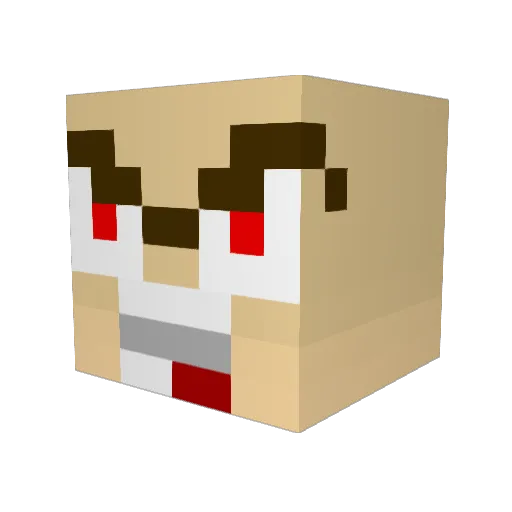 Pedrostuck Minecraft avatar head, 3D render