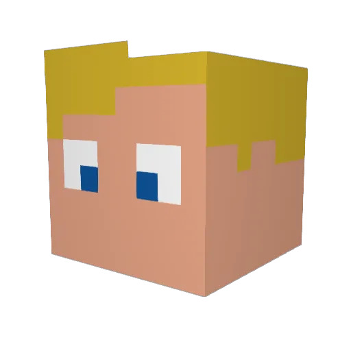 PeeJayy Minecraft avatar head, 3D render