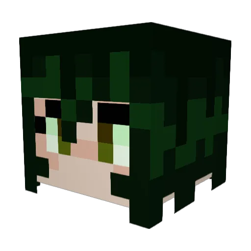 PeeWeeBaby Minecraft avatar head, 3D render