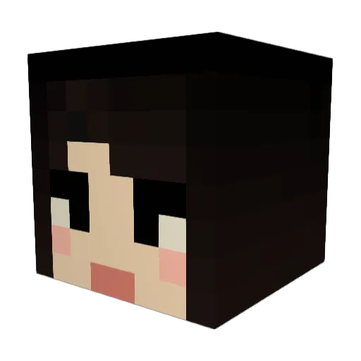 PeeWeePotato Minecraft avatar head, 3D render