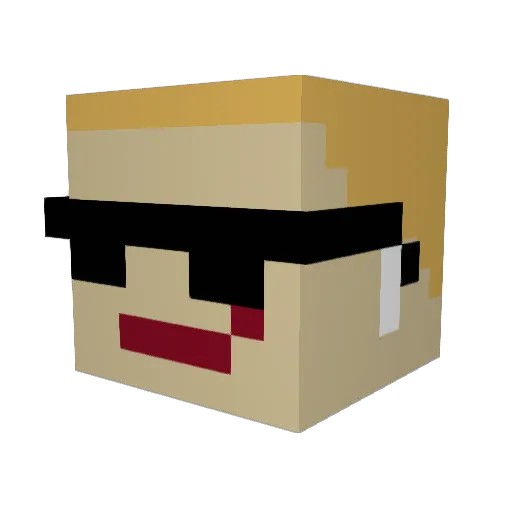 Pee_Blue Minecraft avatar head, 3D render