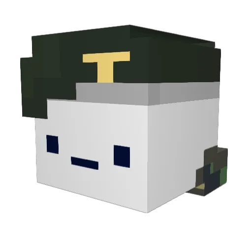 Peebasaur Minecraft avatar head, 3D render