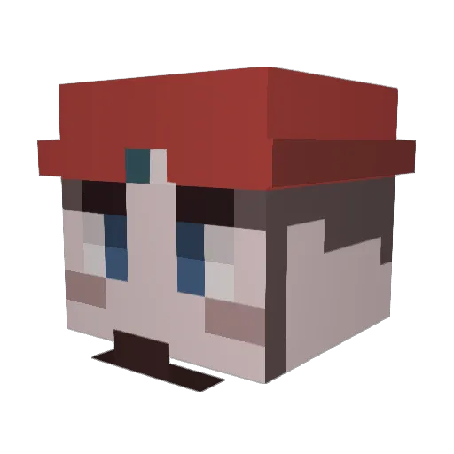 Peechio_ Minecraft avatar head, 3D render