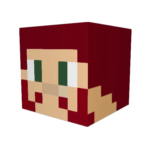 PeejTeej Minecraft avatar head, 3D render