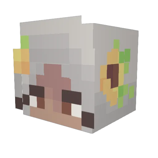 PeekingViolet Minecraft avatar head, 3D render