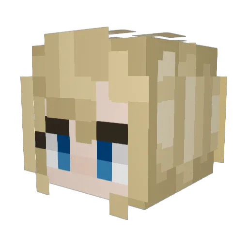 Peelesh Minecraft avatar head, 3D render