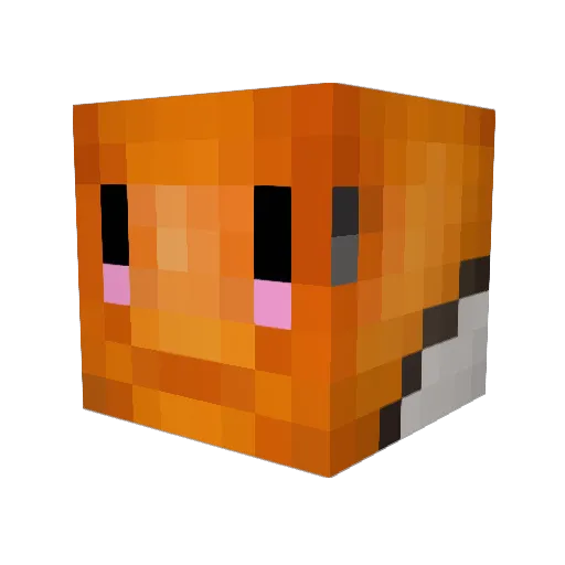 Peelin Minecraft avatar head, 3D render