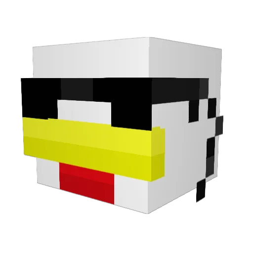 PeepPsycho Minecraft avatar head, 3D render