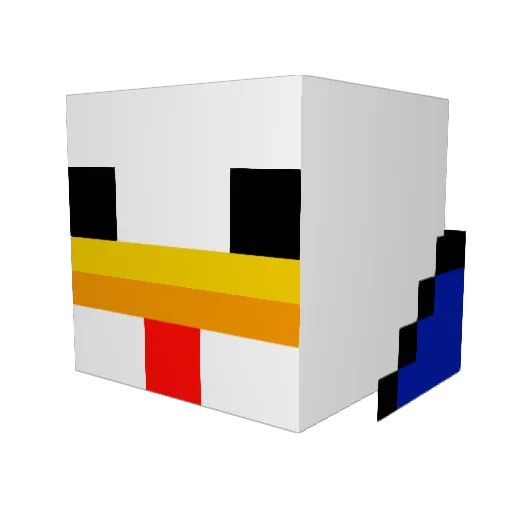 Peepasaurus Minecraft avatar head, 3D render