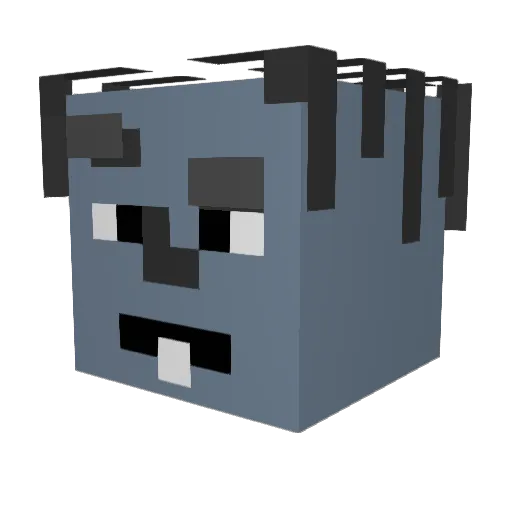 Peepersin Minecraft avatar head, 3D render