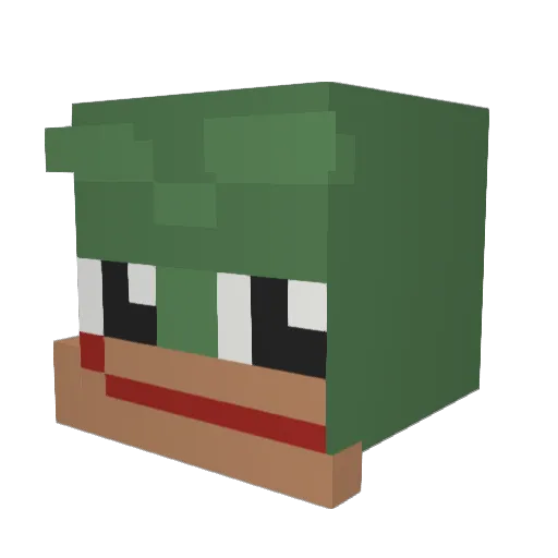 Peepothefroge Minecraft avatar head, 3D render