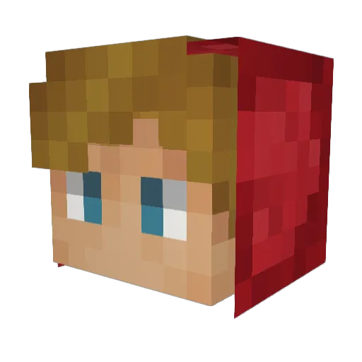 PeerPiano Minecraft avatar head, 3D render