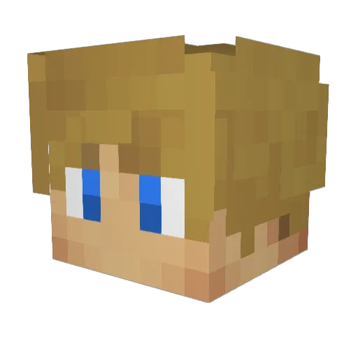 Peeta Minecraft avatar head, 3D render