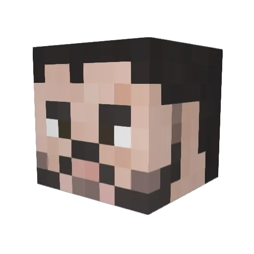 PeeweeSaucer Minecraft avatar head, 3D render