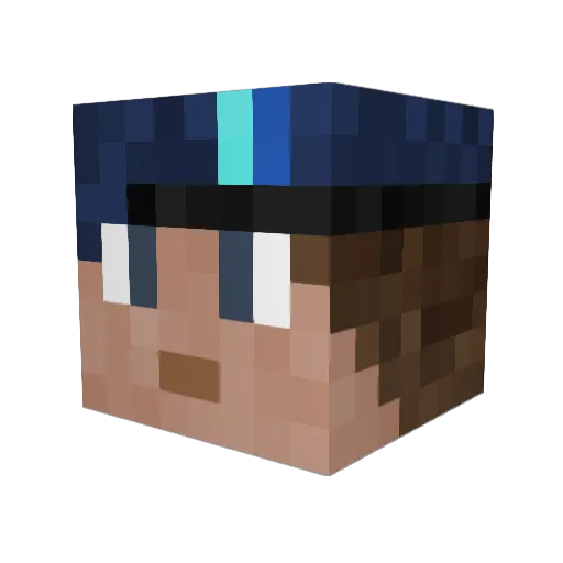 Peeweeee Minecraft avatar head, 3D render