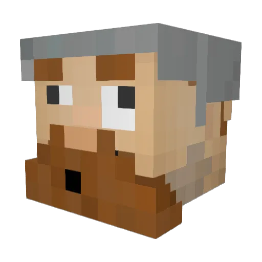 Pefander Minecraft avatar head, 3D render