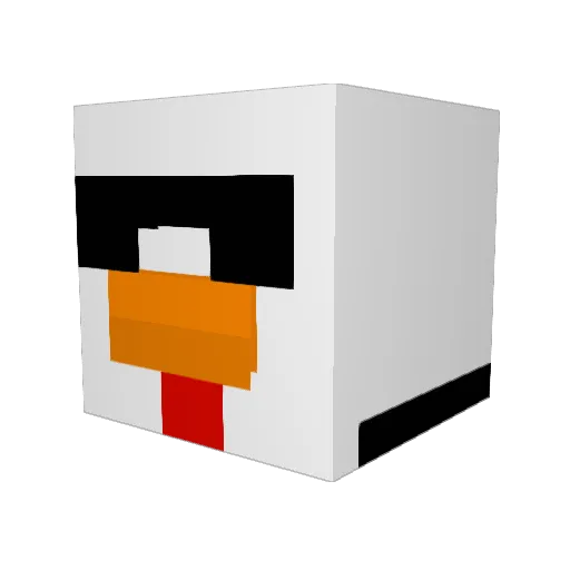 Pefru Minecraft avatar head, 3D render