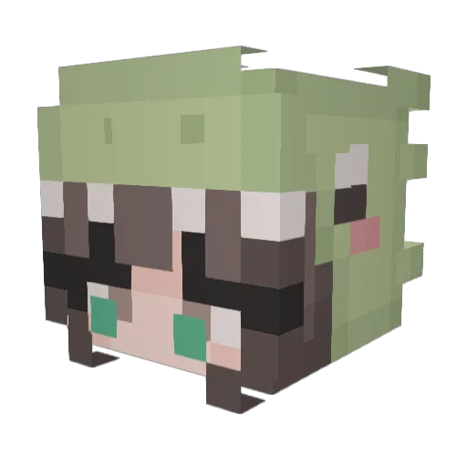 Pegaschuu Minecraft avatar head, 3D render