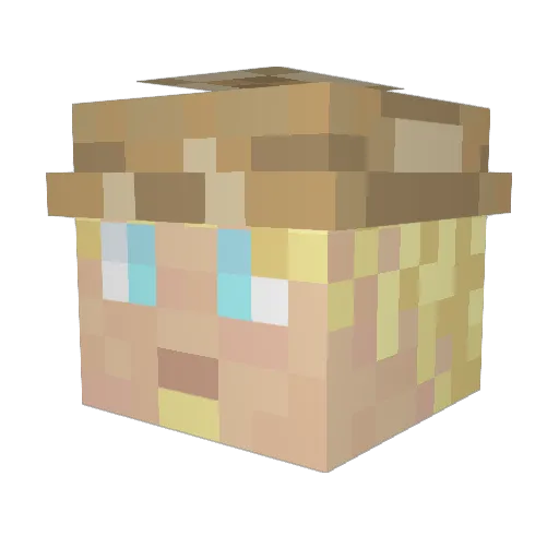 Pegasicorn Minecraft avatar head, 3D render