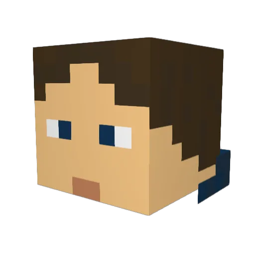 Peggel Minecraft avatar head, 3D render