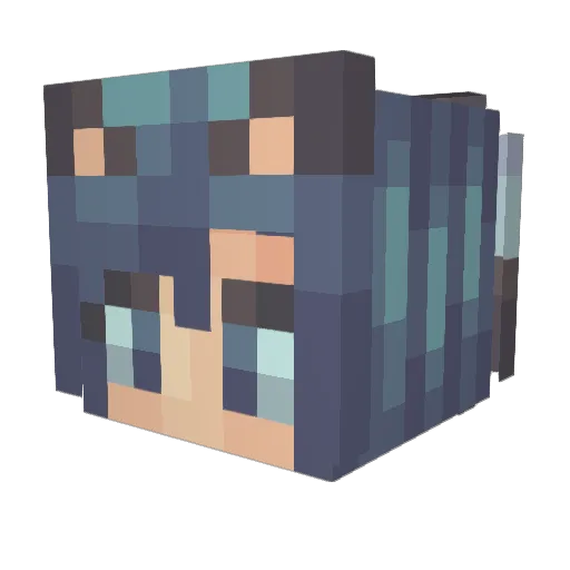Peggie Minecraft avatar head, 3D render