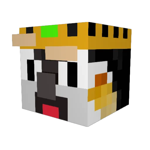 Peguin Minecraft avatar head, 3D render
