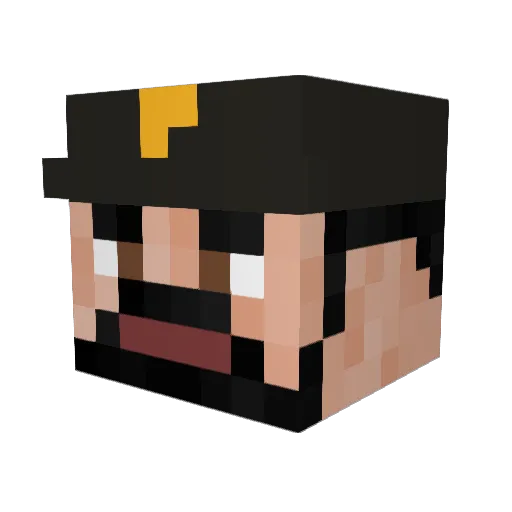 Peighdoh Minecraft avatar head, 3D render