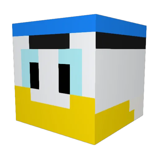 Peiipom Minecraft avatar head, 3D render