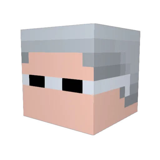 Peixada Minecraft avatar head, 3D render