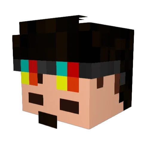PeixinhoRLK Minecraft avatar head, 3D render