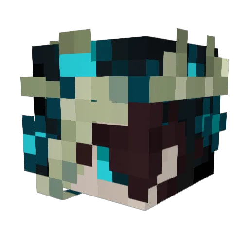 Pekamin Minecraft avatar head, 3D render