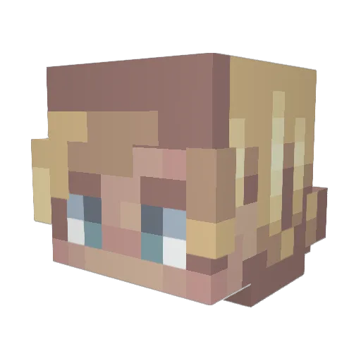 Pekci Minecraft avatar head, 3D render