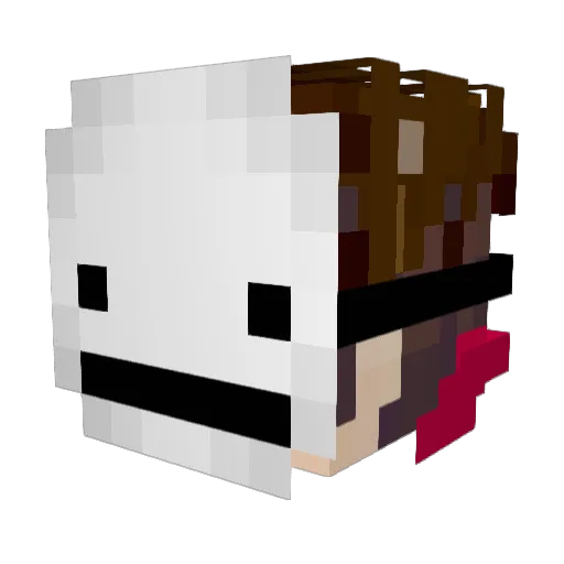 Peke10 Minecraft avatar head, 3D render