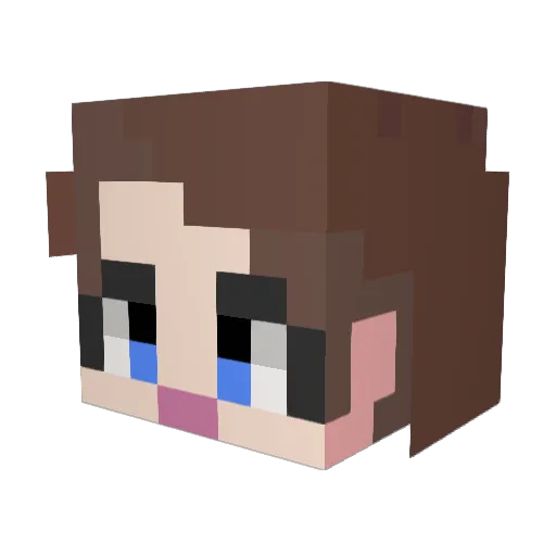 Pekopana Minecraft avatar head, 3D render