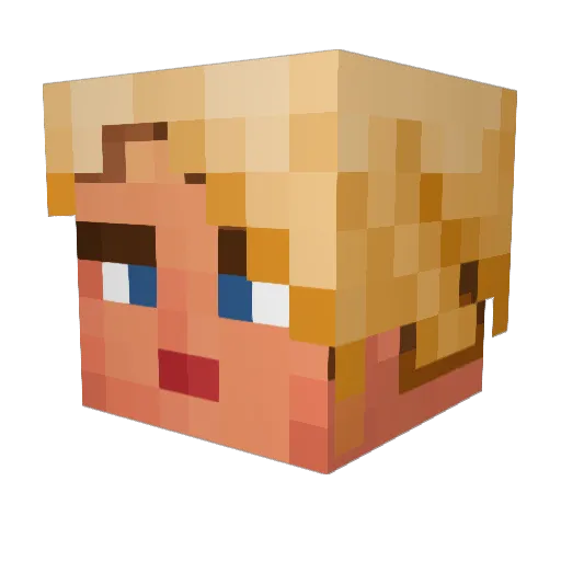Pekz Minecraft avatar head, 3D render
