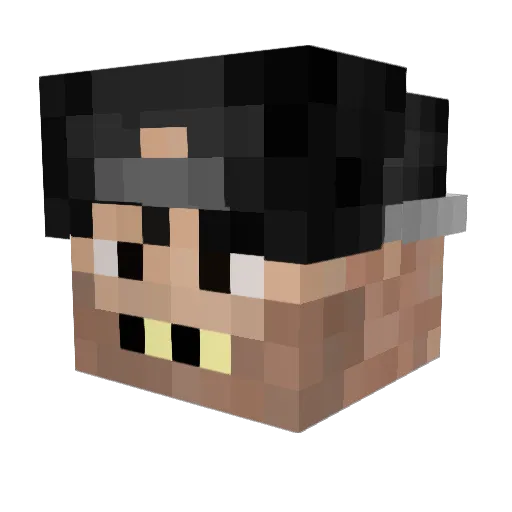 PeladoBastardo Minecraft avatar head, 3D render