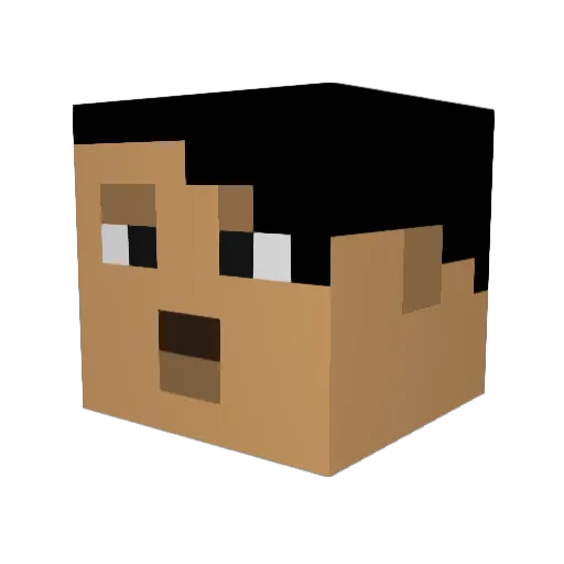 Pelbmenchik Minecraft avatar head, 3D render