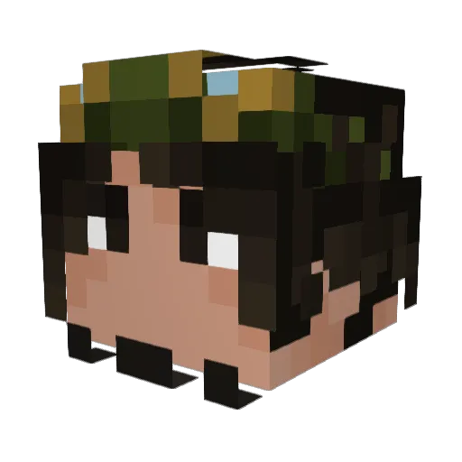 Pelcivel Minecraft avatar head, 3D render