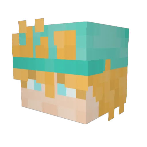 Peldek Minecraft avatar head, 3D render